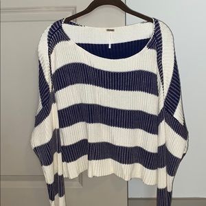 Free People Striped & Cropped Sweater
